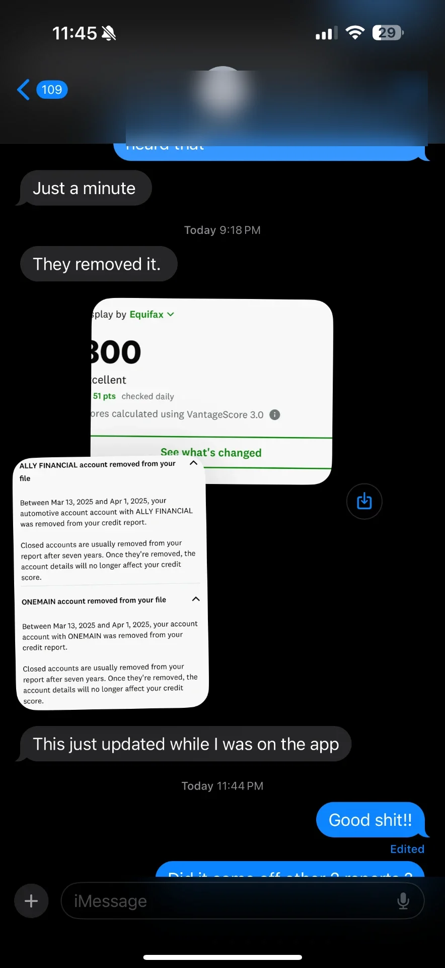 Client credit report result 9
