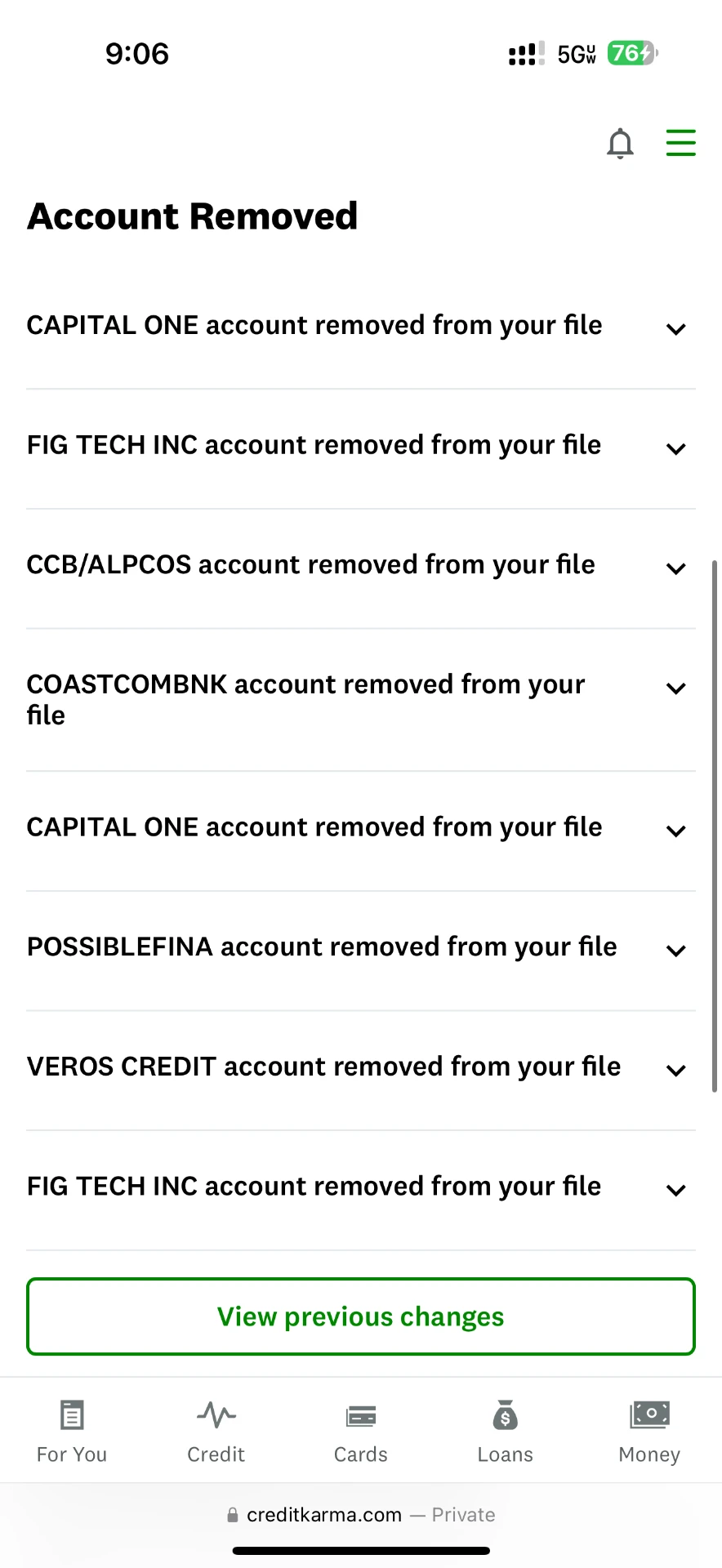 Client credit report result 2