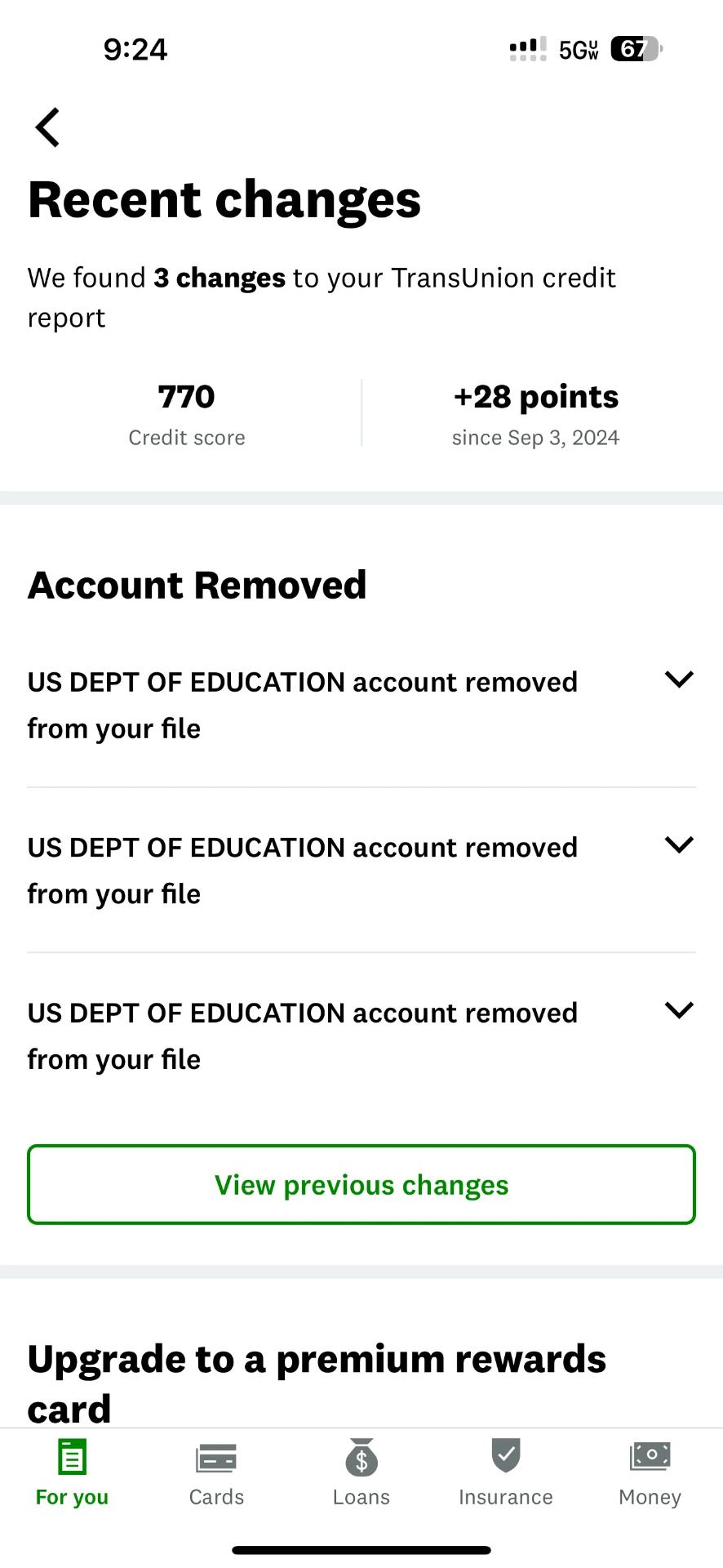 Client credit report result 1